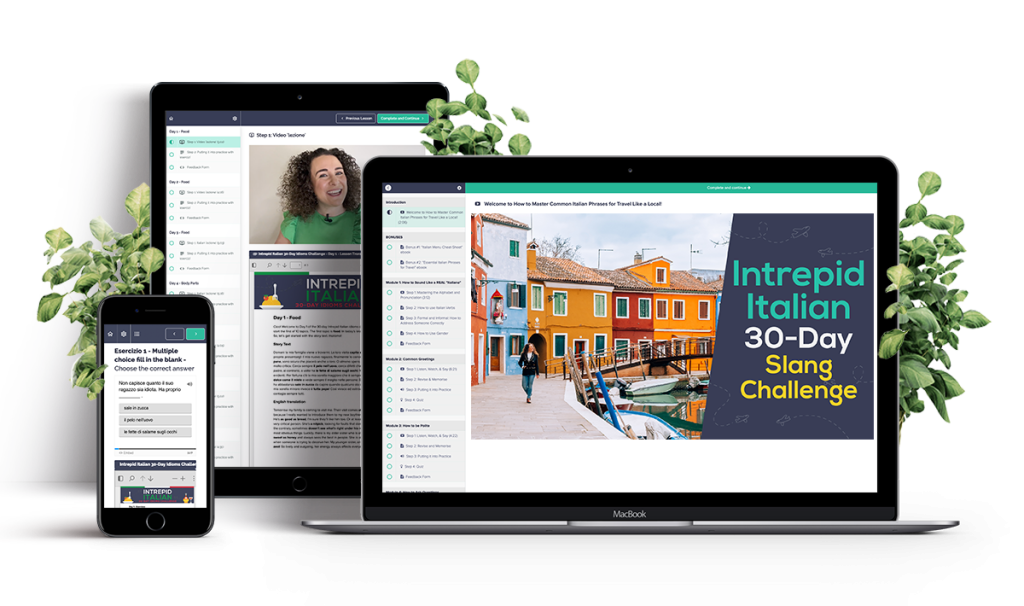 Italian Lessons Online - Intrepid Italian 30 Day Slang Challenge - Mockup